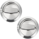 jojofuny 2Pcs 304 Stainless Steel Pull Ring Door Locks Concealed Invisible Handles for Sliding Doors Cabinets Wardrobes and Closets with 360 Rotatable Design