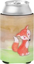 Caroline's Treasures BB7436CC Fox Watercolor Can or Bottle Hugger Cooler Washable Drink Sleeve Collapsible Beverage Insulated Holder, Can Hugger, Multicolor