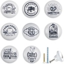 JamJam 1.5" 8PCS Round Vintage Ceramics Cabinet Handle Knob Farm Animal Chicken Kitchen Drawer Dresser Knobs Tomato Farmhouse Furniture Pull