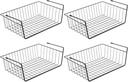 Under Shelf Baskets, Hanging Metal Wire Storage Basket Organizer for Kitchen, Office, Pantry, Bathroom, Cabinet, BLACK (4)