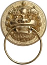 Door Knocker 1Pcs 300MMVintage Brass Die Casting Lion Head Door Knocker Door Handle Solid WoodGlass Villa Courtyard Gate Ring Door Knob(10mm3)