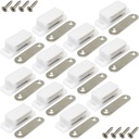 12Pack Plastic Cabinet Magnetic Door Catch with Screws for Kitchen Bathroom Cupboard Wardrobe Closet Closures Cabinet Door Drawer Latch 15lb (White)