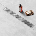 Linear Shower Drain 12 Inch, Brushed AISI 304 Stainless Steel Shower Drain with Square Hole Panel, for Bathroom, Kitchen, Garage & More