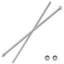 2Pcs M6 x 250mm Threaded Rod Stainless Steel M6 Threaded Rod, Long Threaded Studs Fully Threaded Rods & Studs Right Hand Threaded Screw for Bolt Clamps Anchor