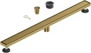 36-Inch Linear Shower Floor Drain, Stainless Steel Bathroom Floor Drains, Rectangular Shower Trench Floor Drain, Hair Strainer, Brushed Gold