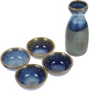 1set Ceramic Sake Pot Assorted Color Wine Cups Japanese Style Drinkware for Entertaining Smooth Finish for Home Restaurant Use
