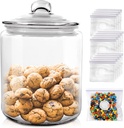 Zvonema Glass Cookie Jar with Lid - 1.53 Gallon Large Food Storage Jars/Containers, Kitchen Glass Canisters with Airtight Lids for Candy, Sugar, Flour, Nuts, Clear