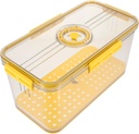 Alipis Large Transparent Fridge Food Storage Box with Timer Lid and Draining Tray Sided Lock Sealed Vegetable and Bread Keeper for Freshness Easy Clean Airtight Container for Kitchen