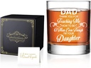 Perfectinsoy Dad Thank You For Teaching Me How To Be A Man Even Though I'M Your Daughter Whiskey Glass with Gift Box, Dad Thank You Gifts, Father's Day Birthday Gifts for Men Father Grandpa Stepfather