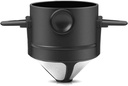 1 Pc Stainless Steel Pour Over Coffee Dripper, Paperless Coffer Dripper with Dual Strainers Reusable Portable Collapsible Coffee Maker for Home Office Travel and Outdoor (Black)