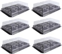PRETYZOOM 6-Cavity Mochi Containers with Lid Random Color Plastic Dessert Packaging Box for Snacks and Party Treats
