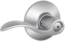 Schlage F40 ACC 626 Accent Door Lever, Bed & Bath Privacy Lock, Satin Chrome