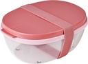 Mepal – Salad Box Ellipse – Salad Lunch Box With Several Compartments - Bento Box for Salads On The Go - Healthy Lunch & Lifestyle - 1300 ml + 600 ml - Vivid mauve