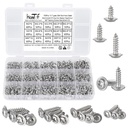 700Pcs Tiny Phillips Pan Head with Washer Self Tapping Screws, 304 Stainless Steel, Small/Mini M2 M2.3 M2.6 M3 Wood Screws, Micro Sheet Metal Screws Assortment Kit for Eletronic and Toy Repair