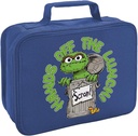 LOGOVISION Sesame Street Oscar Stay Away Insulated Soft Sided Lunch Box - Reusable Lunch Bag For School Office Work, BPA Free, Royal