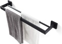 Towel Bar,Towel Rack for Bathroom,Modern Square Bath Towel Shelf Wall Mounted, Double Towel Bar, Matte Black, 071080-MB Les Series