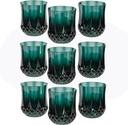 Fun Express 3 1/2" 8 oz. Bulk 48 Ct. Green Stemless Patterned Reusable Plastic Wine Glasses