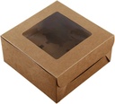 Mikinona 10pcs Cavity Kraft Paper Cupcake Box for Bakery Home Use and Events Food-grade Paper Dessert Carrier for Standard and Jumbo