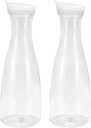 uxcell 54.1 Oz Acrylic Water Carafes with Lid, 2pcs Juice Pitcher Water Jug with Handle, Wine Beverage Container for Coffee, Tea, and Cocktails, Clear
