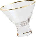 Golden Rimmed Crystal Glass Cup for Ice Cream Juice Salad and Mousse Elegant Breakfast Dessert Holder for Parties and Events