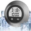 Silicone Cover Ice Bath Thermometer with Timer, Waterproof Floating Water Thermometer for Cold Plunge, Works with Ice Bath Tub Hot Tub Accurate Recovery(Gray)