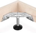 POWERTEC Corner Leveling Feet 4PK, Heavy Duty Adjustable Furniture Feet for Cabinet/Vanity/Furniture/Shelves, with Non-Marring Pads (71157)