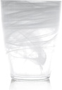 H&H Alabastro Set of 6 Glasses, Glass, White, 350 ml, 9x9x11 cm, 6 Units