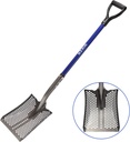 WIKER 45in Sand Sifting Shovel with Blue Fiberglass Handle - Heavy Duty Rock/Garden Sifter for Chicken Coop, Soil Screening, Gardening