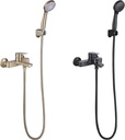 HONYI Bathtub Faucet with Sprayer, Bathroom Tub Spout with Diverter Matte Black and Brushed Gold
