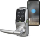 Lockly Secure Plus Smart Lock Bluetooth, 3D Biometric Fingerprint Sensor Front Door Lock with Handle, Digital Keypad Keyless Entry Door Lock, Voice Control & Auto Lock - Latch Edition