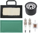 499486S 698754 Air Filter with with 492932S AM125424 Oil Filter Fits B&S Intek Extended Life Series V-Twin 18-26 HP Engine for John Deere L120 LA135 LA150 D140 D130 Lawn Mower Tractor