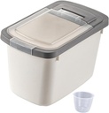 Grain Rice Storage Container, Pet Food Storage Box, Kitchen Organizer Grain Dispenser, Flour Bin, Grain Rice Storage Bin for Sugar Beans, White