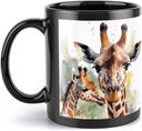 Watercolor Deer Giraffe Travel Mug Ceramic Large Ceramic Coffee Mugs with Handle, Porcelain Mugs- Perfect for Coffee Tea Espresso Other Beverages