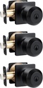 goldenwarm Matte Black Keyed Alike Exterior Door Knob, Front Door Knob with Lock and Key, Black Door Knobs Exterior 3 Pack