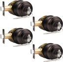 Probrico Keyed Alike Entry Door Knobs Entry Door Locks, Interior Exterior Locksets for Bedroom Bathroom, Oil Rubbed Bronze, 4 Pack