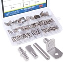 Glarks 120-Pieces 4 Styles Shelf Bracket Pegs Cabinet Furniture Shelf Pins Support Nickel Plated - Silver