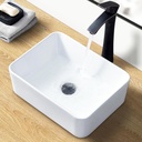 Bathroom Vessel Sink Above Counter, VAPSINT 16x12 Inch White Rectangular Ceramic Vanity Sink, Modern Countertop Bowl for Bathroom, Powder Room Vanity & Lavotory Restroom