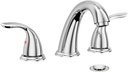 Phiestina 8 Inch 3 Holes Widespread Chrome Bathroom Sink Faucet, 2 Handle Modern ABS Plastic Bathroom Faucet with Metal Pop up Drain and Water Supply Lines, BF03067-K05-C