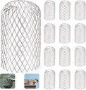 12 Pack Downsport Gutter Guards, 3.5 Inch Adjustable Aluminium Filter Strainer, Expandable Leaf Filter Mesh Protector for Preventing Blockage Leaves Debris Drain Net Cover Gardening Tools