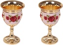 Leadigol 2PCS Zinc Alloy Goblet Wine Goblet Carved Party Barware Home Kitchen Restaurant Cocktail Cup Drinking Decor Supplies