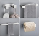 Brushed Nickel 4-Piece Bathroom Hardware Accessories Set, Bathroom Hardware Set including Towel Bar,Towel Holder, Toilet Paper Holder,Towel Hook, SUS304 Stainless Steel Bath Towel Bar Set Wall Mounted