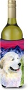 Caroline's Treasures SS8473LITERK Great Pyrenees Wine Bottle Hugger Bottle Cooler Sleeve Hugger Machine Washable Collapsible Insulator Beverage Insulated Holder