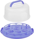 Locking Dessert Carrier Cake Carrier, 10 inch Round Cake Holder with Handle, Clear Cupcake Container for Transporting Birthday Cakes Loaf Bread (Purple) Display Storage Box