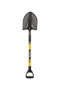 Toolite 49501 Round Point Shovel, 14 Gauge #2 / 9.5" x 11.5" , Forward Turned Step/ Perforated, Power Collar & Solid Steel Rivet, 29" Professional Grade Fiberglass, Poly D Grip