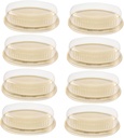 PRETYZOOM 10pcs Disposable Transparent Cake Boxes Portable Oval Plastic Dessert Containers for Party Favors Weddings Birthdays Showers Cake Shops