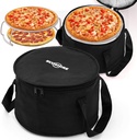 2-Piece Round Pie Carrier Set – 11”x7” Insulated Casserole Carrier with Lid & Handle, Reusable Cooler Thermal Bag for Potluck, Picnic