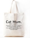 Cat Mom Gifts for Women, Canvas Tote Bag for Women, Gift for Cat Lovers, Cat Gifts for Women, Cat Mother Gifts, Christmas Gift for Cat Lover Mom, Reusable Grocery Bags, Shopping Bag