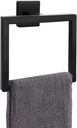 Matte Black Towel Ring,Square Hand Towel Holder,Towel Hanger, Bathroom Hardware Accessories,Stainless Steel Wall-Mounted Towel Hoder