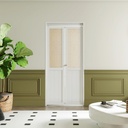 BARNER HOME Bi-fold Doors - Cane Closet Door for 36" x 80" Opening, Webbing & Wood Interior Door Slab, Including Hardware, MDF, White Folding Door for Wardrobe