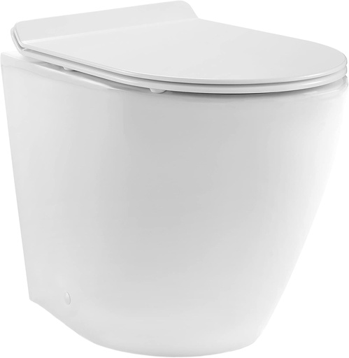 [BRSRMBAHPINB6CLG] St. Tropez Back to Wall Concealed Tank Toilet Bowl, Black Hardware